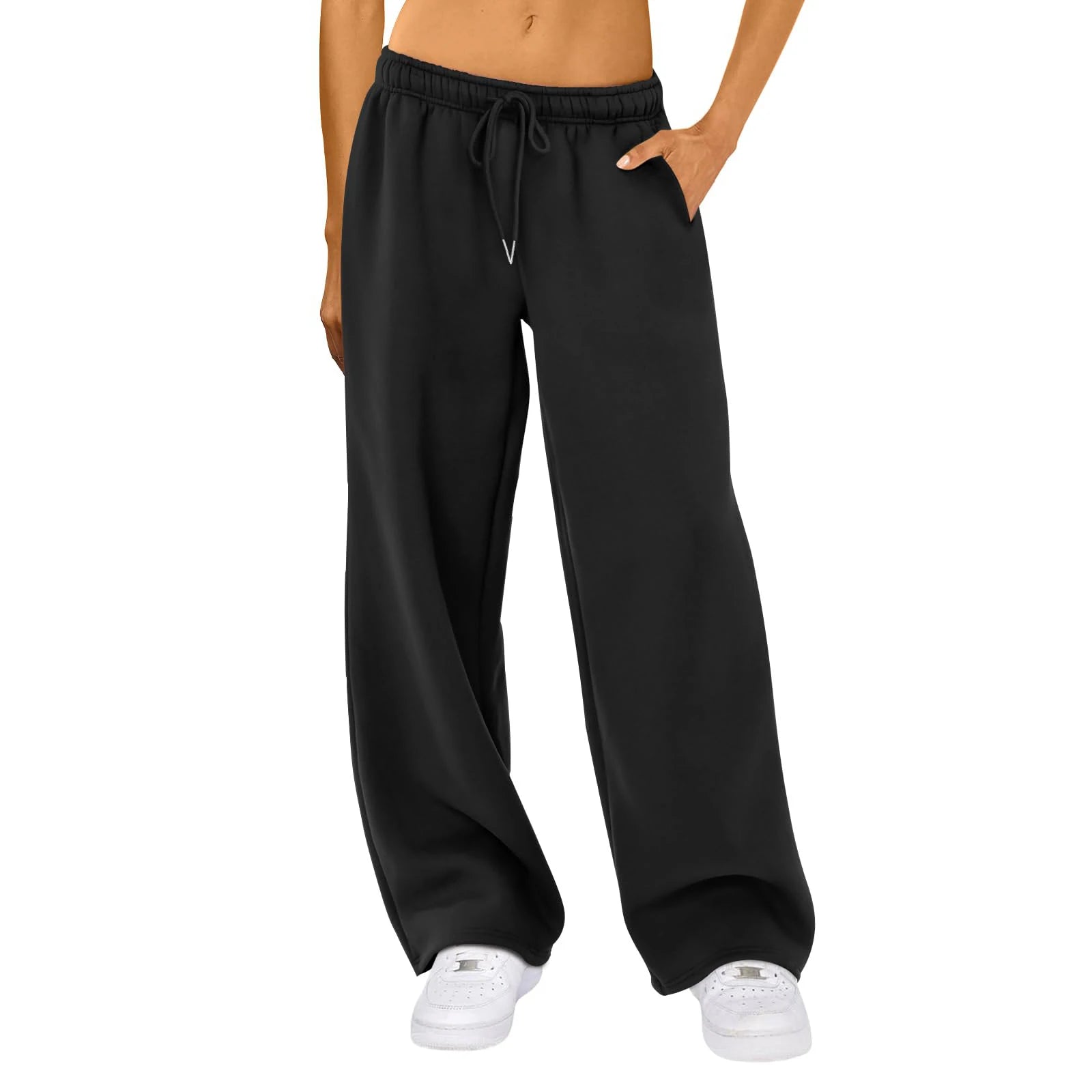 High-Waist Drawstring Wide-Leg Joggers – Casual Streetwear Comfort