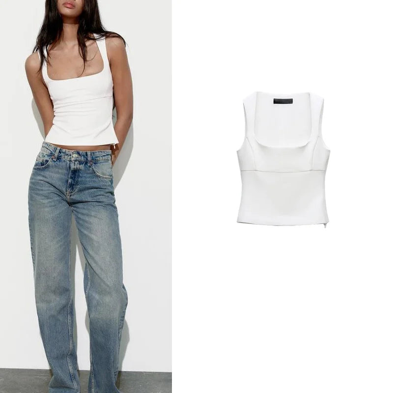 Women’s Square-Neck Strap Vest Top