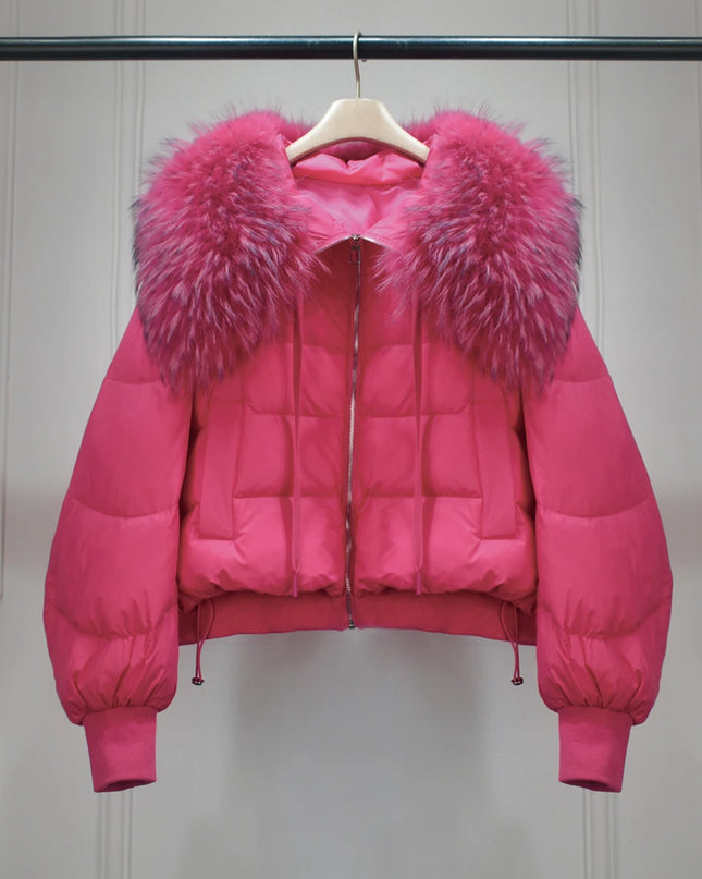 Short White Duck Down Parka Women