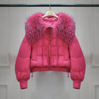 Short White Duck Down Parka Women-HighTouch