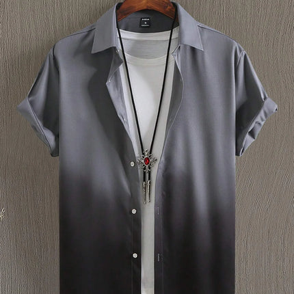 Men’s Gradient 3D Print Short Sleeve Shirt