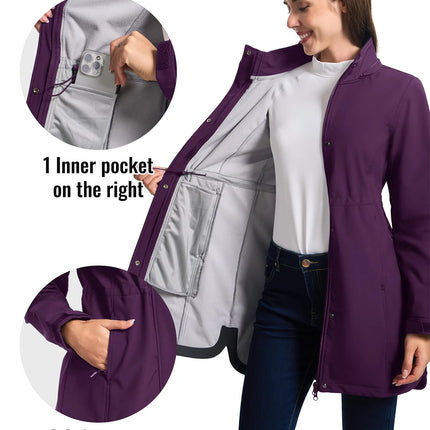 Waterproof Long Hooded Softshell Parka Women