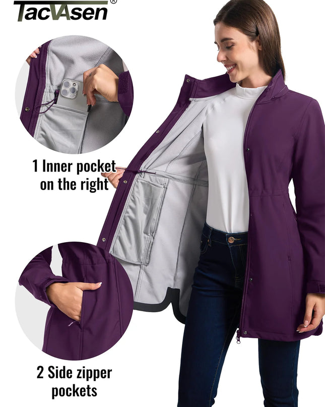 Waterproof Long Hooded Softshell Parka Women