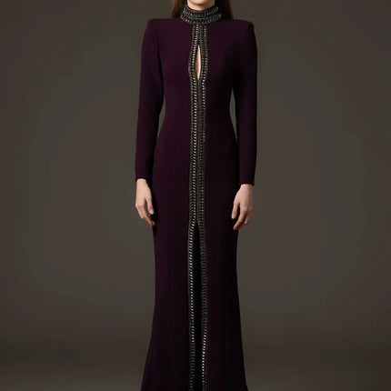 Beaded Diamond Maxi Dress