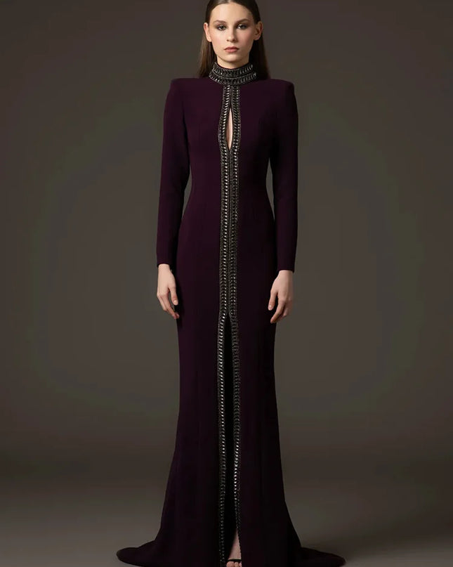 Beaded Diamond Maxi Dress