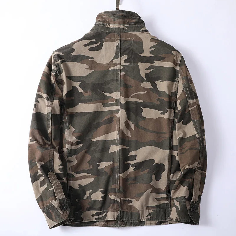 Denim Retro Cargo Jacket for Men-HighTouch