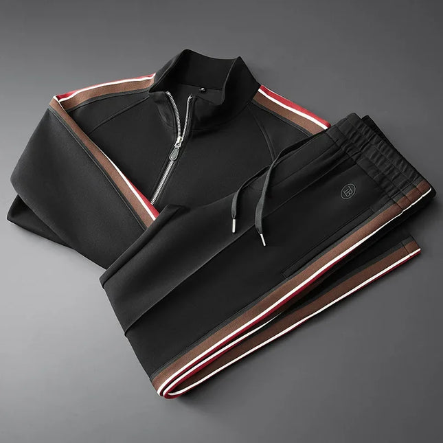 Men’s Luxury Stand Collar Tracksuit Set