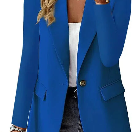 Women’s Casual Solid Blazer – Long Sleeve Turn-Down Collar Suit Coat
