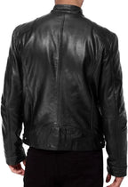 Slim Fit PU Stand Collar Jacket – Autumn Motorcycle Coat for Men-HighTouch