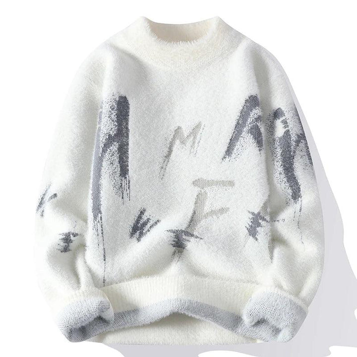 Men's Oversized Graphic Riddle Sweater – Warm Winter Jumper