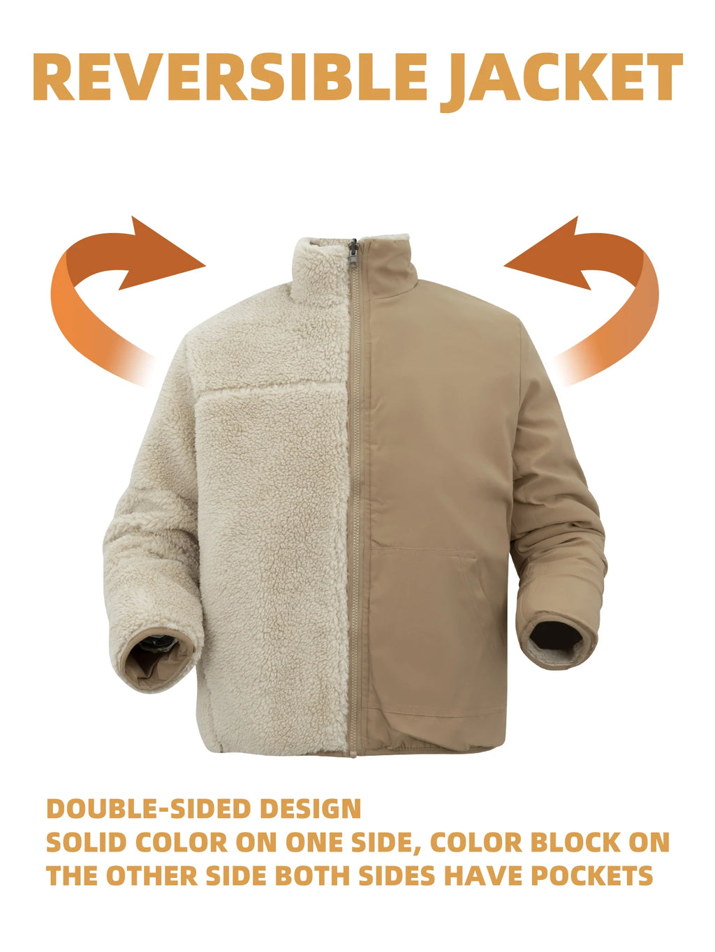 Oversized Sherpa Fleece Jacket Men-HighTouch