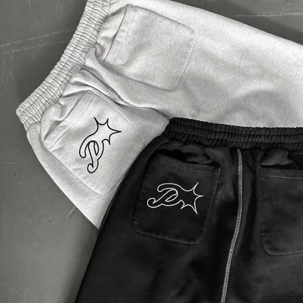 Streetwear Letter Embroidery Loose Sweatpants – Y2K Harajuku Wide-Leg Statement