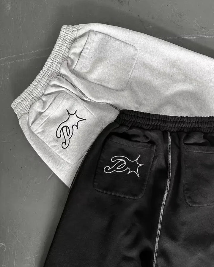 Streetwear Letter Embroidery Loose Sweatpants – Y2K Harajuku Wide-Leg Statement-HighTouch