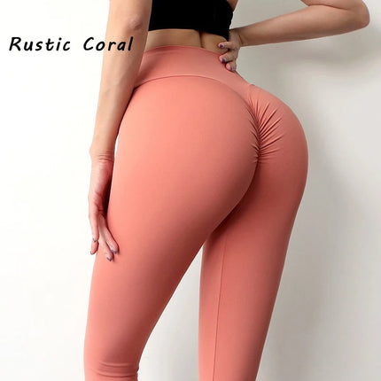 High-Waist Nylon Yoga Leggings for Women – Seamless, Butt-Lifting, Squat-Proof Fitness Tights