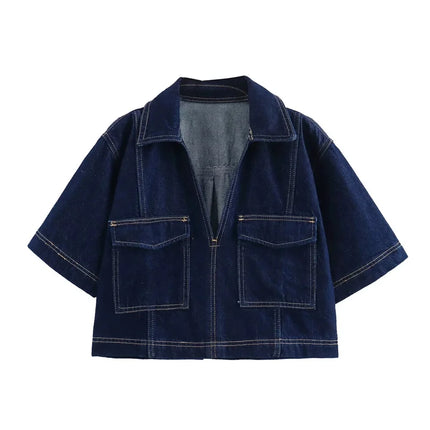 TRAF Blue Denim 2-Piece Set