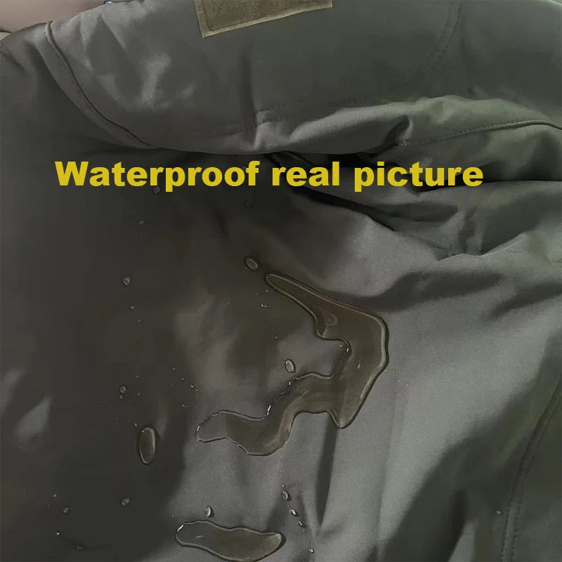 Men's Winter Autumn Warm Softshell Fleece Hood Cargo Jackets Camping Hiking Climbing Hunting Fishing Outdoor Windproof