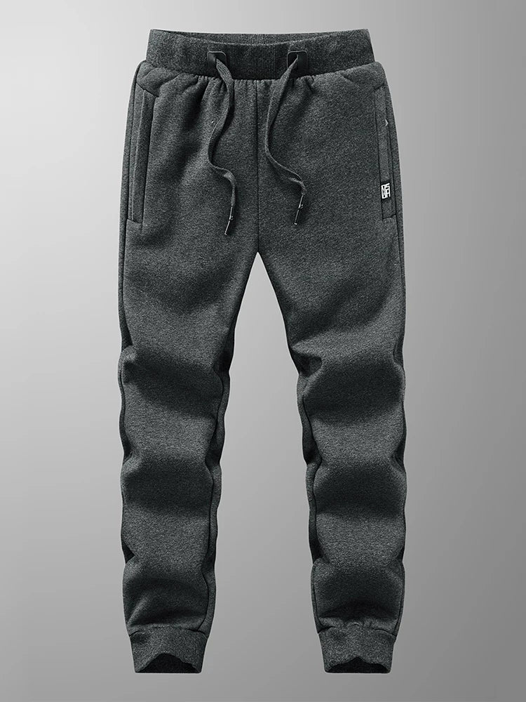 Men’s Fleece-Lined Joggers with Zip Pockets-HighTouch