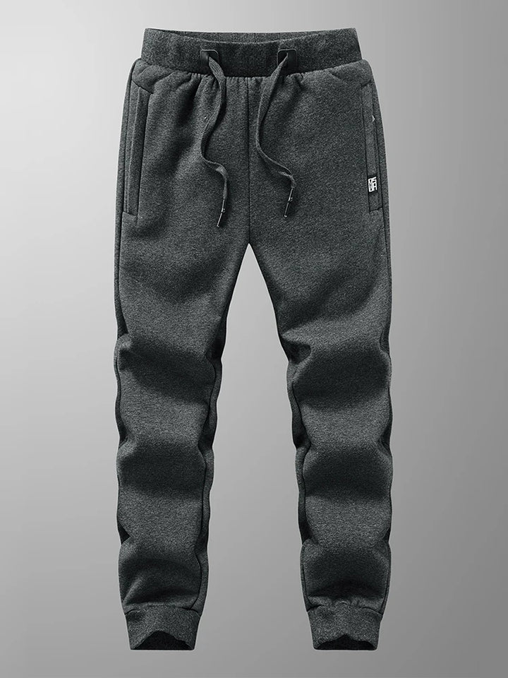 Men’s Fleece-Lined Joggers with Zip Pockets-HighTouch