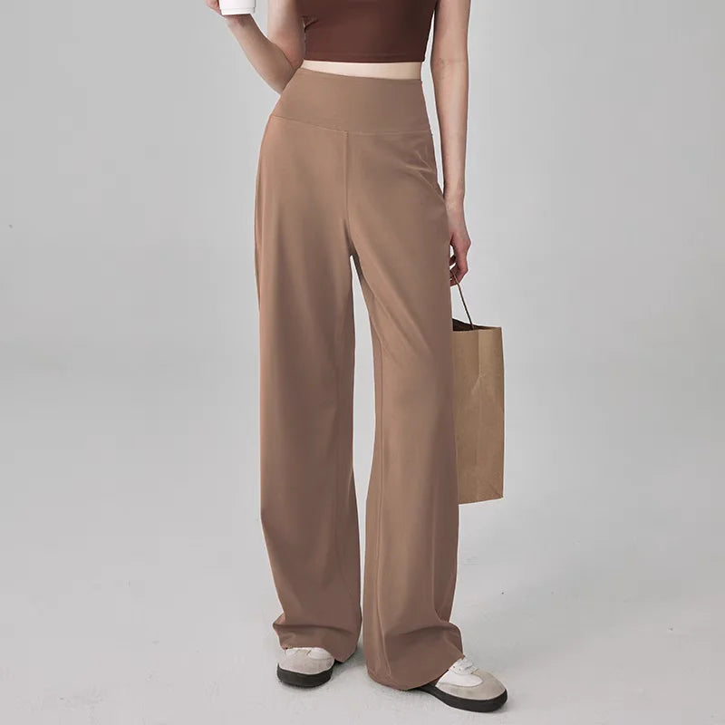 High-Waisted Stretch Lounge Sweatpants with Pockets-HighTouch
