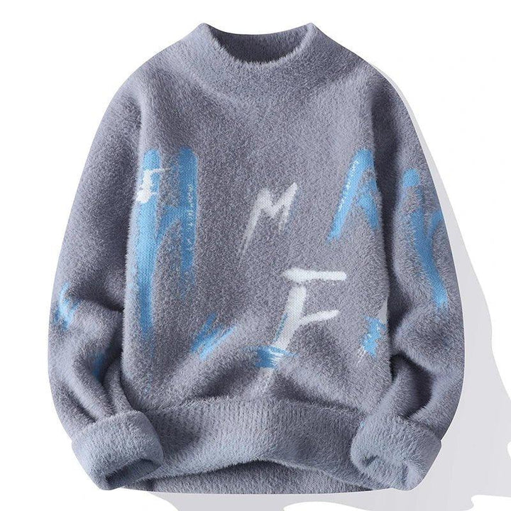Men's Oversized Graphic Riddle Sweater – Warm Winter Jumper