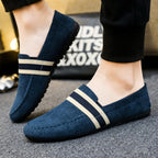 Men’s Black & Blue Slip-On Loafers-HighTouch