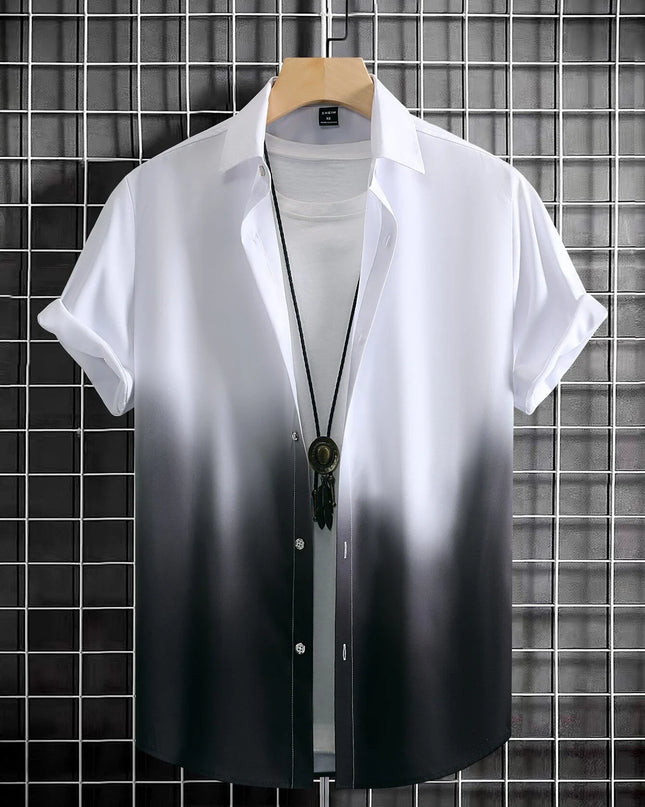 Men’s Gradient 3D Print Short Sleeve Shirt