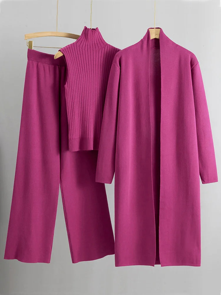 3‑Piece Knit Suit