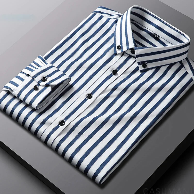 Hightouch | Relaxed Striped Cotton Shirt