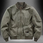 Unisex Vintage Cotton Loose-Fit Bomber Jacket – Lightweight Streetwear-HighTouch