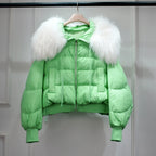Short White Duck Down Parka Women-HighTouch