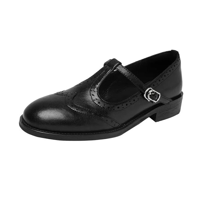 Retro Brogue Mary Jane Oxfords Women
