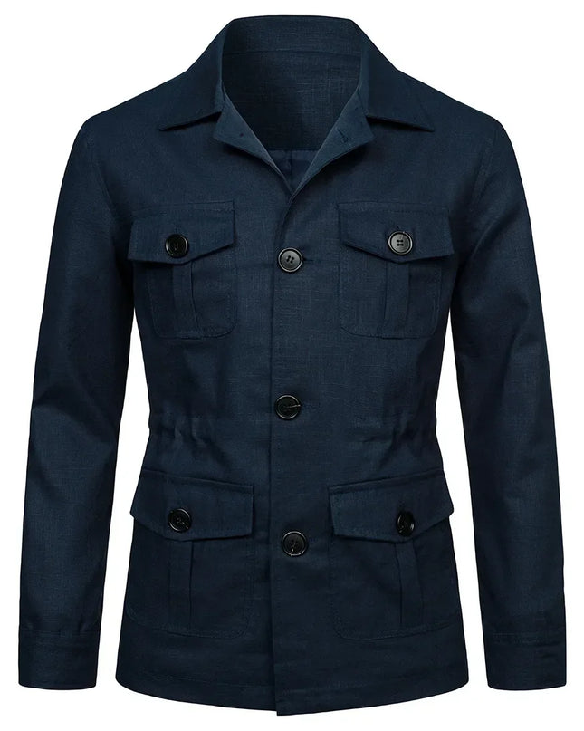 Retro British Linen Safari Jacket for Men