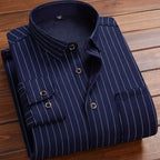 Men’s Winter Plaid Flannel Shirt – Fur Lined, Fleece‑Lined, Warm Casual Dress Shirt-HighTouch