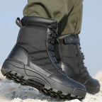 Men’s High-Top Breathable Leather & Mesh Tactical Combat Boots-HighTouch