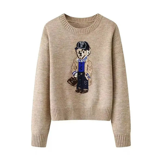 Women’s Bear Print Cashmere Pullover