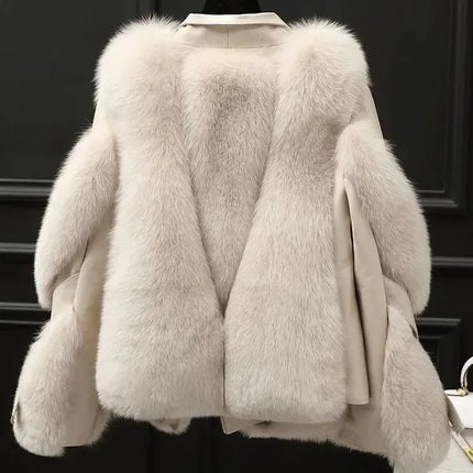 Luxury Faux Fox Fur Coat – Warm Jacket Cold-Resistant