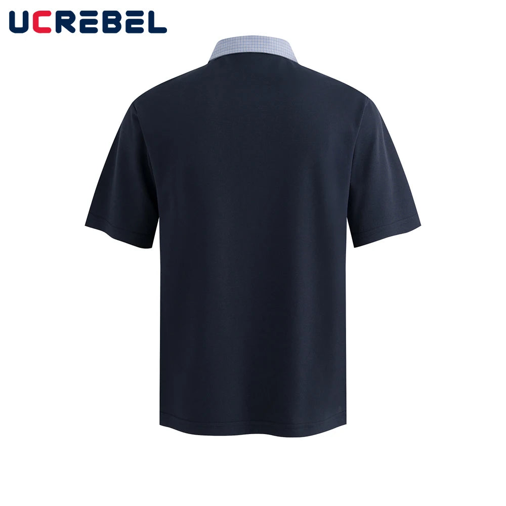 Patchwork Letter-Borduurwerk Polo – Retro Hoogstraat Korte Mouw Heren T-shirt