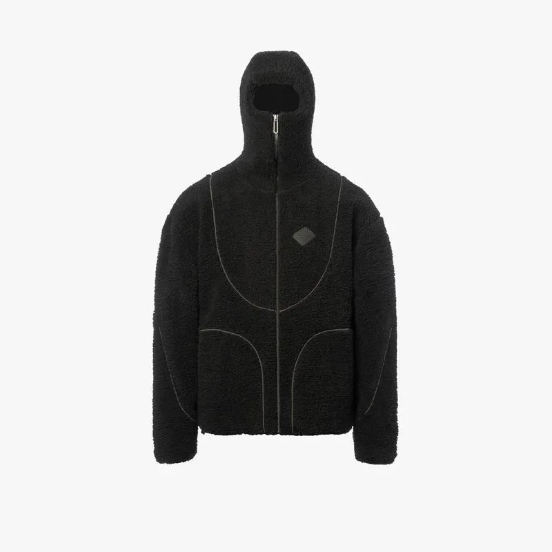 Unisex Color-Blocked Stand-Collar Fleece Jacket – Y2K Streetwear-HighTouch