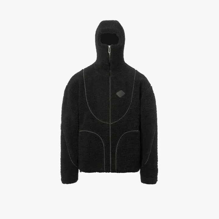 Unisex Color-Blocked Stand-Collar Fleece Jacket – Y2K Streetwear-HighTouch