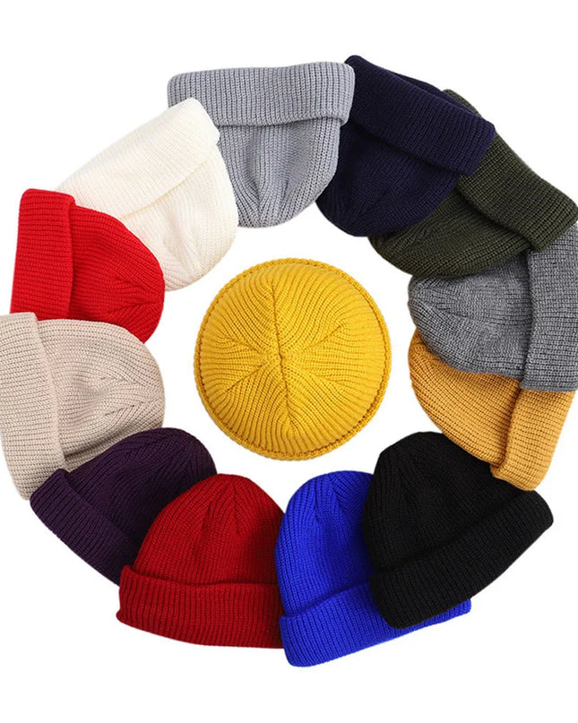 Luxury Winter Knit Beanie – Warm Short Skull Cap (Unisex)