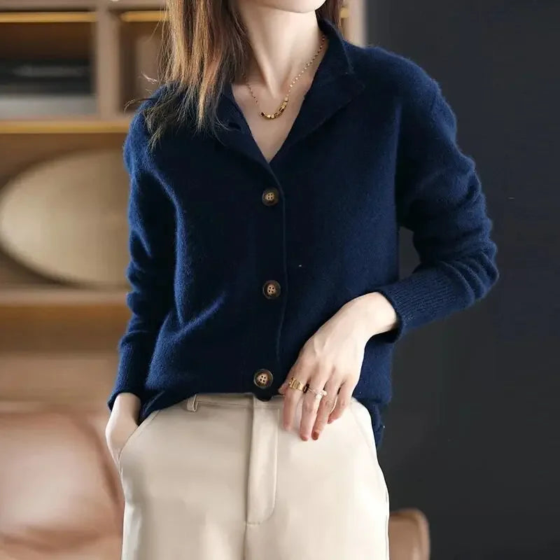 Women’s Soft Button Cardigan with Relaxed Fit