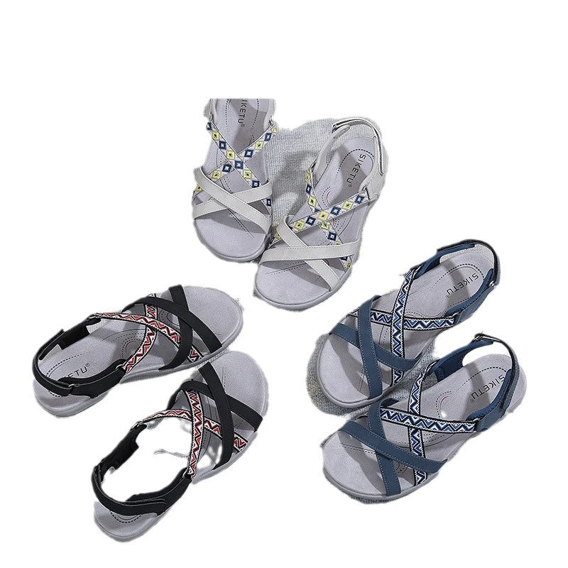 Elegant Ethnic Flat Sandals-HighTouch