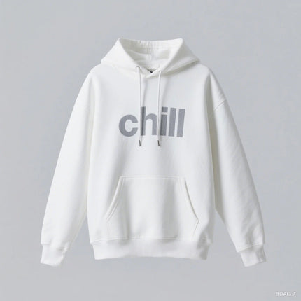 Heavy-Duty Letter Print Hoodie – Oversized Street Style Sweatshirt