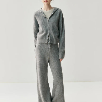 100% Cashmere Hooded Knit Set