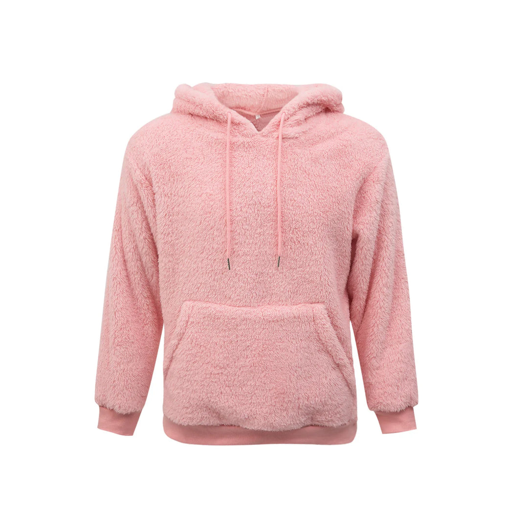 Men's Sherpa Fuzzy Pullover Hoodie-HighTouch