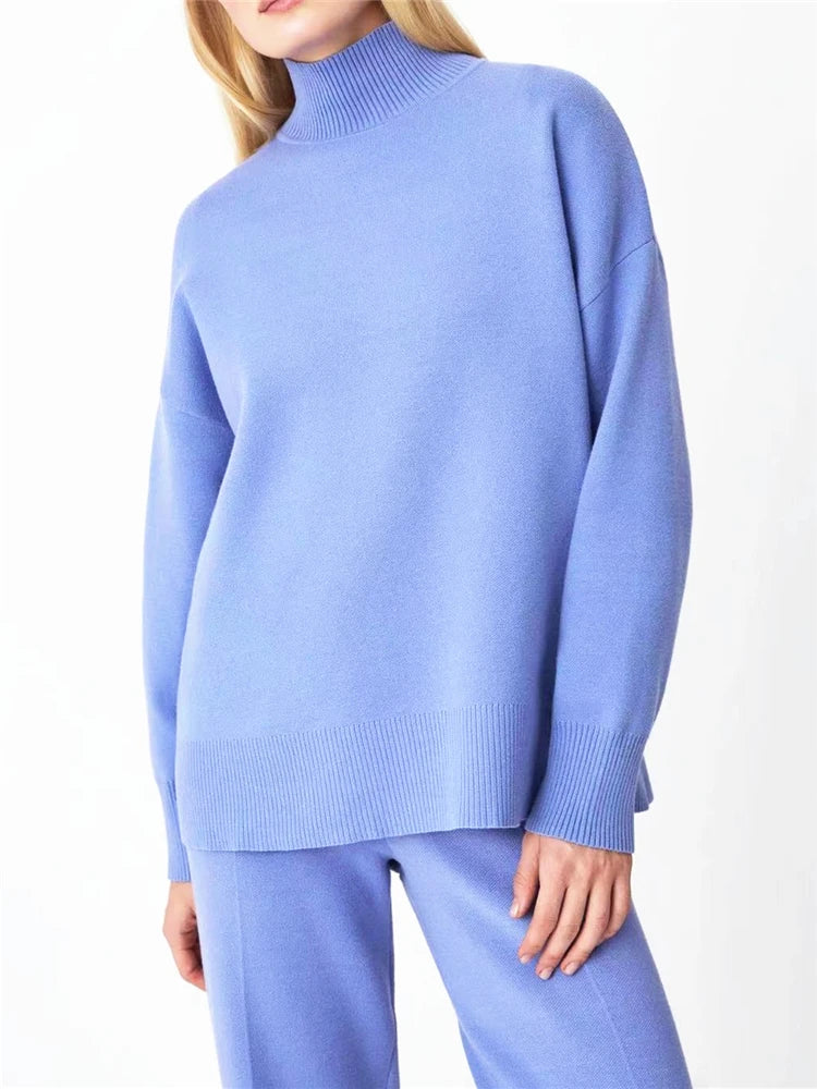 Women’s Knit Turtleneck Tracksuit Set