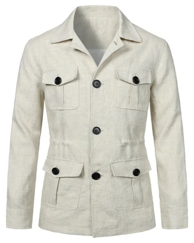 Retro British Linen Safari Jacket for Men