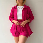 Effortless Summer Two-Piece Muslin Suit Set – Chic, Lightweight & Polished-HighTouch