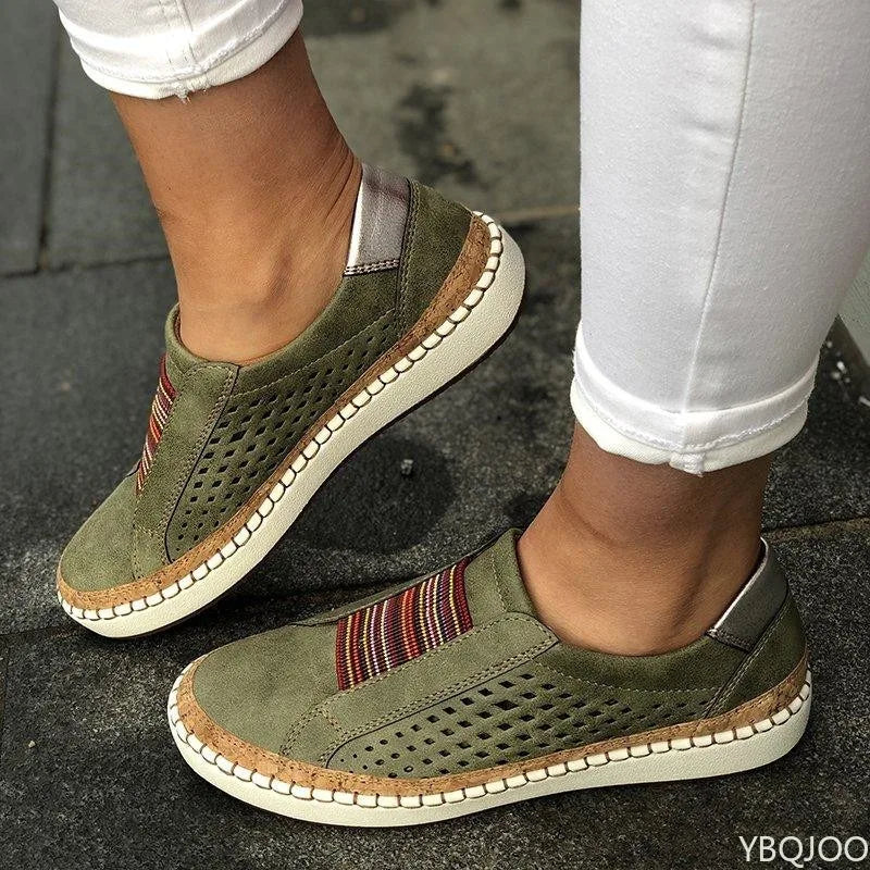 Hollow Flat Slip-On Casual Flats Shoe Women