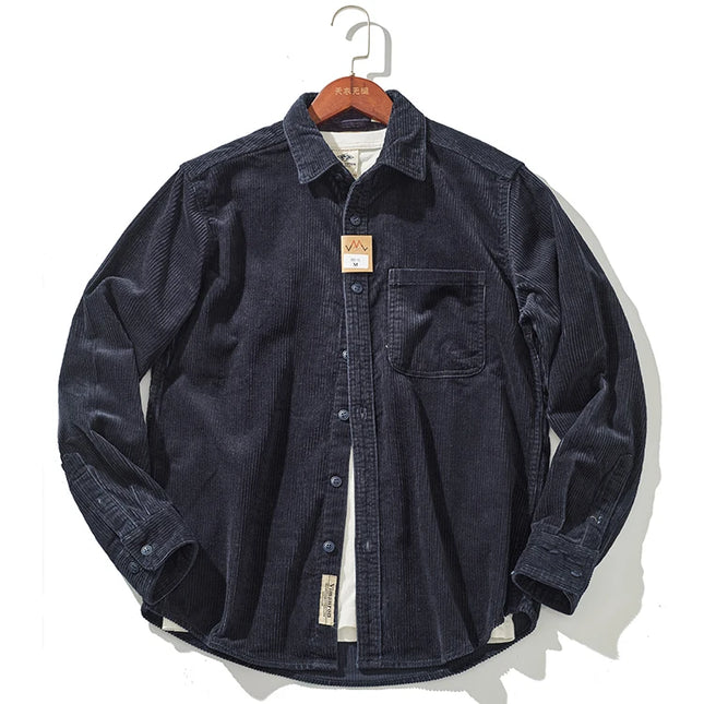 Thick Corduroy Shirt Jacket Men – Slim Fit Autumn Winter Outerwear